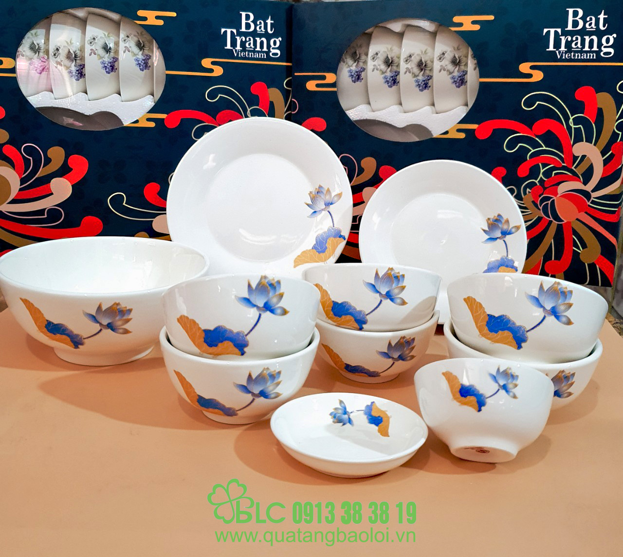 Bộ bát đĩa Bát Tràng tại Quà tặng Bảo Lợi