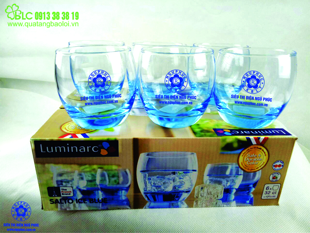 Quà tặng Bảo Lợi cung cấp bộ cốc thủy tinh in logo