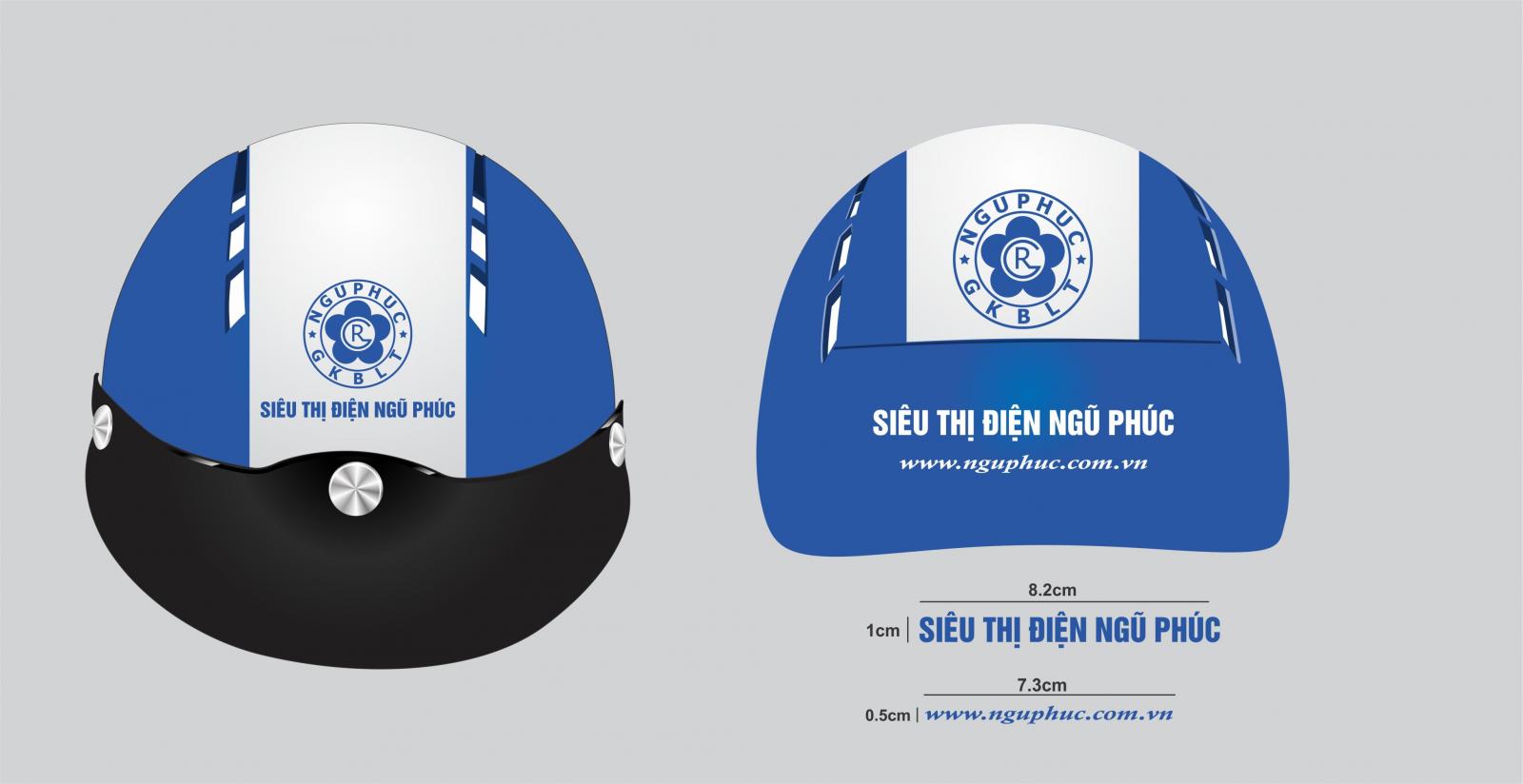 Quà tặng mũ bảo hiểm in logo Siêu thị điện Ngũ Phúc tại Quà tặng Bảo Lợi