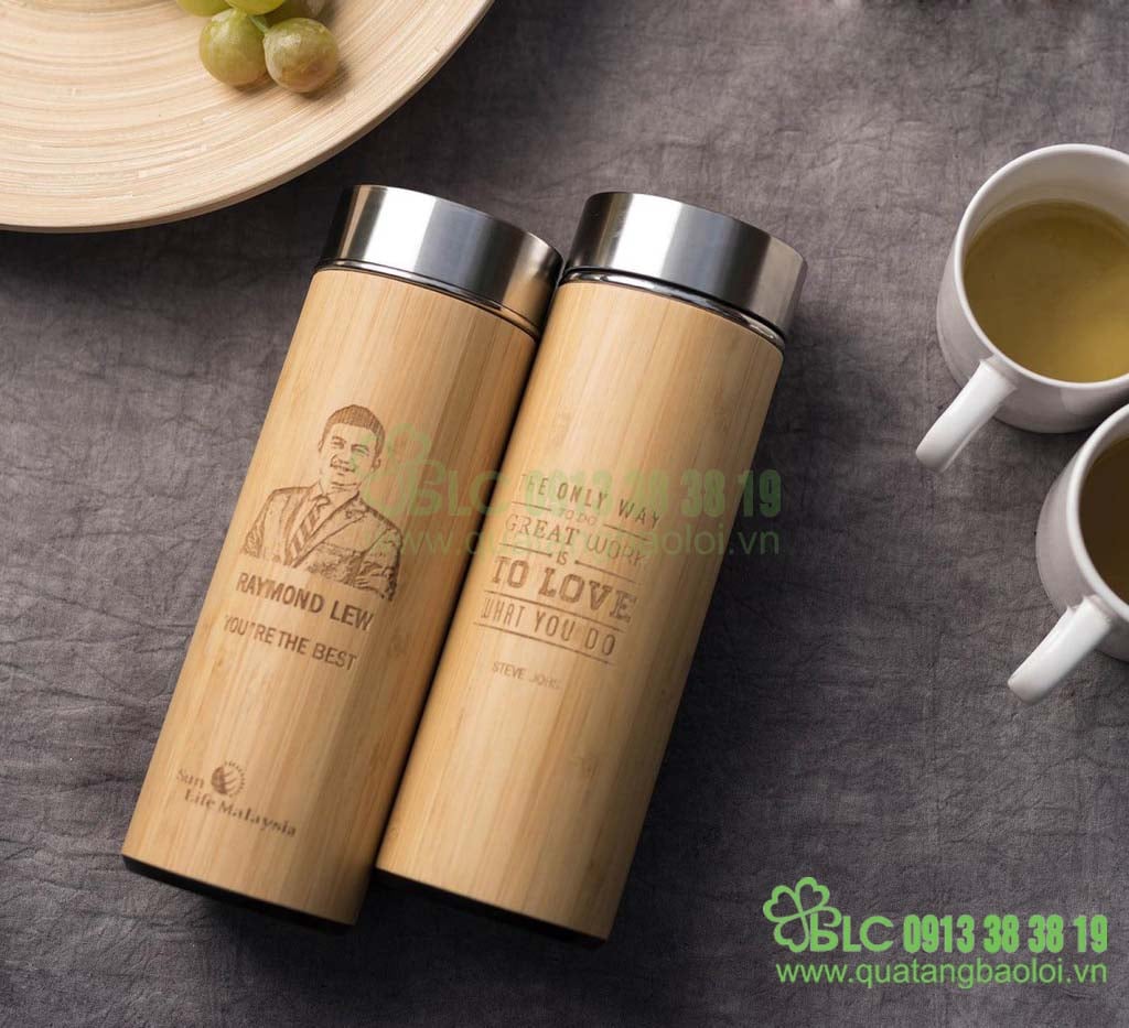 Bình giữ nhiệt vỏ tre thân thiện môi trường