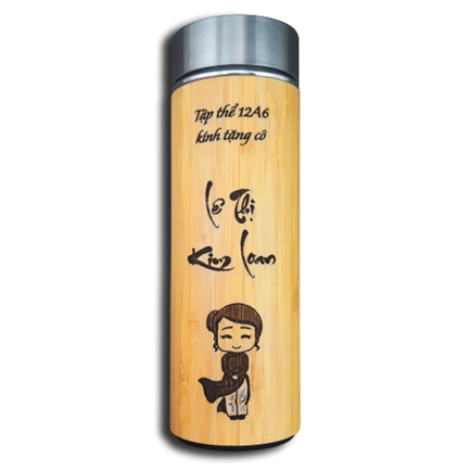 Cung cấp bình giữ nhiệt vỏ tre in theo yêu cầu giá rẻ tại Hải Phòng