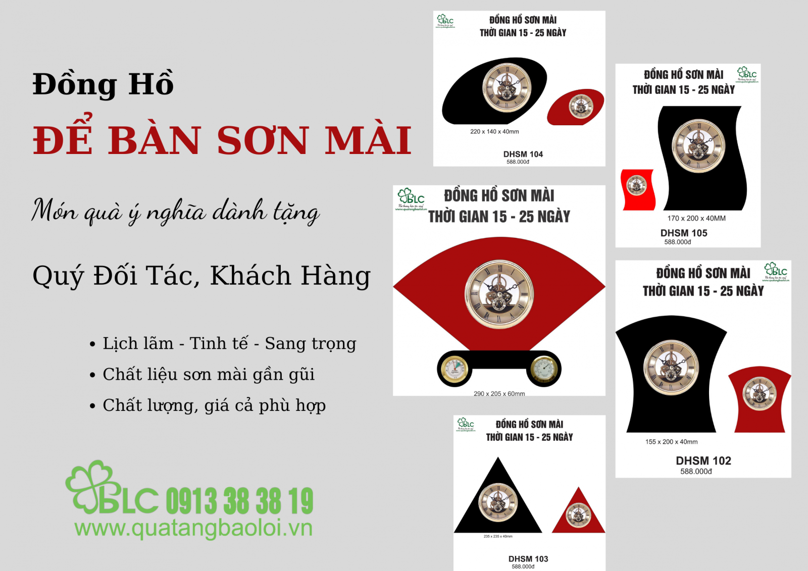 quà tặng đồng hồ để bàn sơn mài ý nghĩa