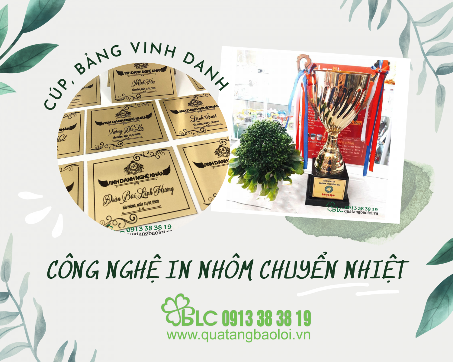Cung cấp các mẫu cúp, bảng vinh danh bằng công nghệ in nhôm chuyển nhiệt uy tín