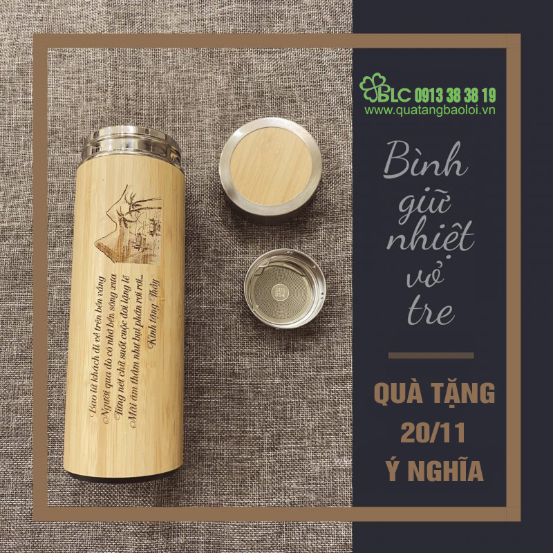 Quà tặng Bảo Lợi nhận in khắc lên bình giữ nhiệt